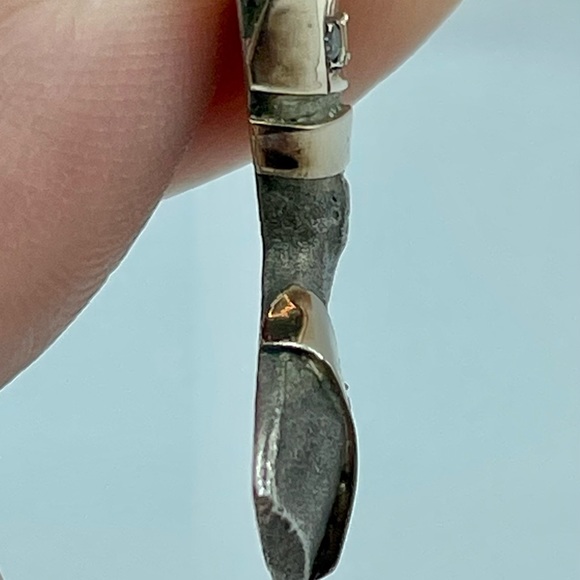 Vintage Unique Carved Pyrite 14k Gold CZ Nefertiti Pendant/Charm - Picture 9 of 14